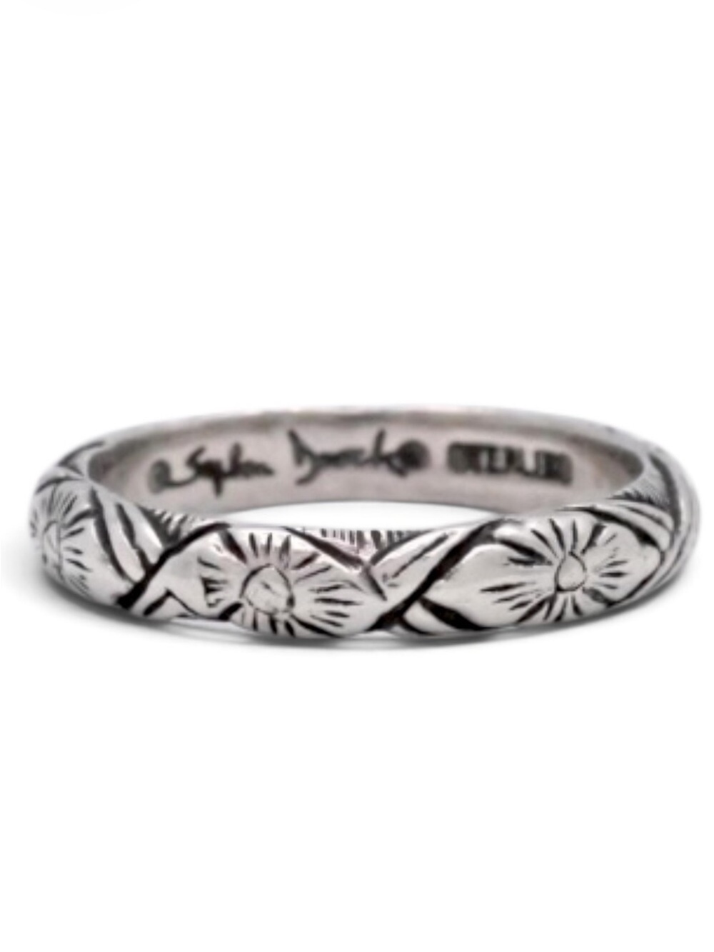 Stephen Dweck Ring 925
Sterling Silver Floral
Band - 3.2g